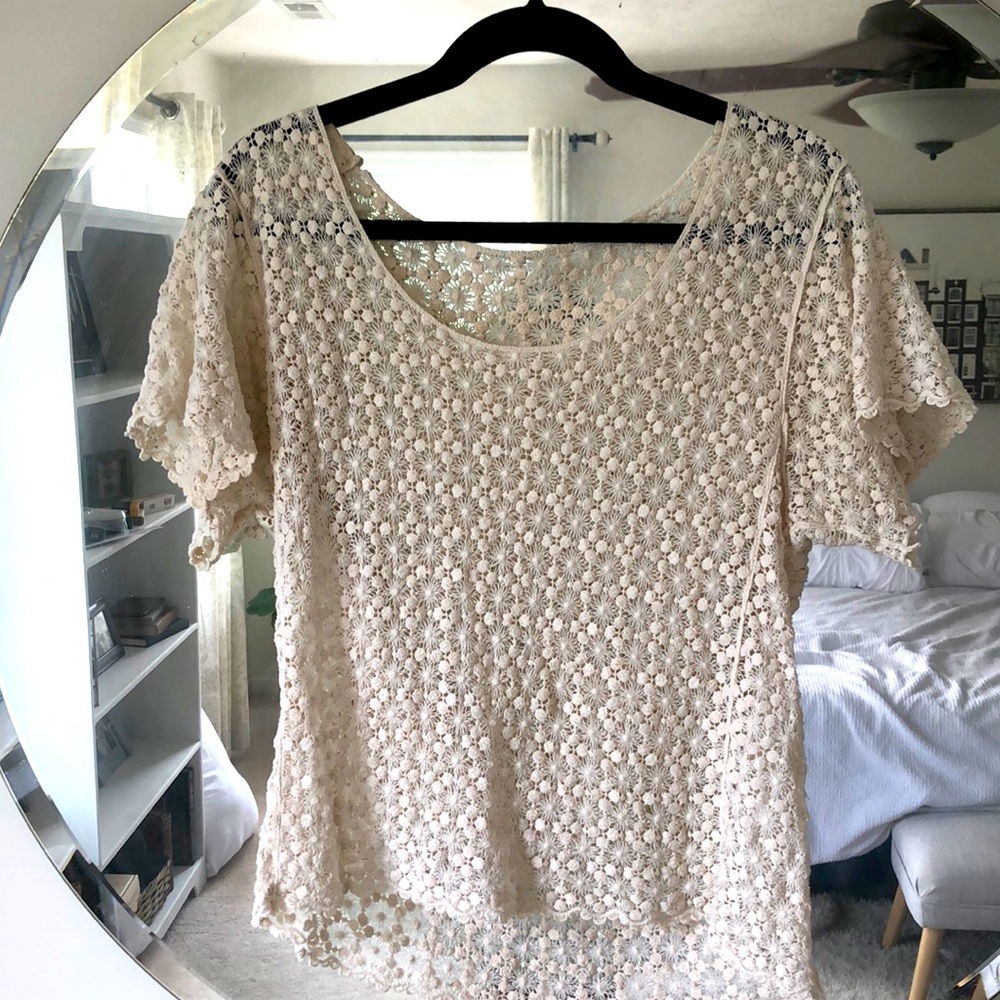 Cream Crochet Top